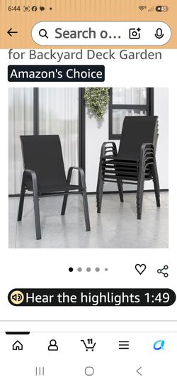 Stackable Outdoor Patio Chairs Set