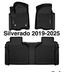 Floor mats liners for 2019 to 2025 Chevy Silverado double cab
