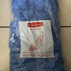 Rubbermaid Commercial Products Twisted Loop-Dust Mop Head Replacement, 48-Inch, Blue, Cotton Refill for Industrial Use, Fits Standard Size Mop Frame