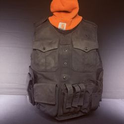 Cordura Tactical Plate Carrier Size XL USA Made w/Radio, Mag, Utility Pouches