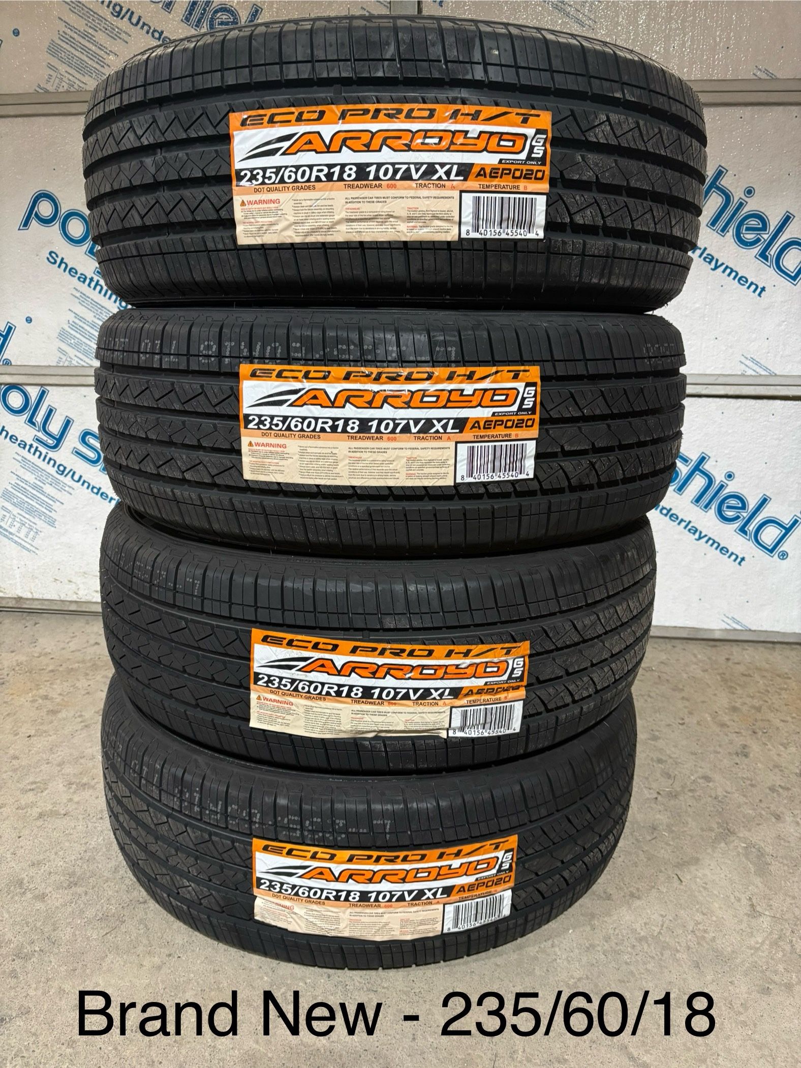 (4) - 235/60/18 Arroyo Eco Pro H/T Tires