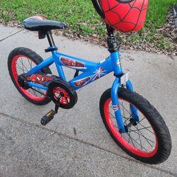 Spider-man bike with helmet 