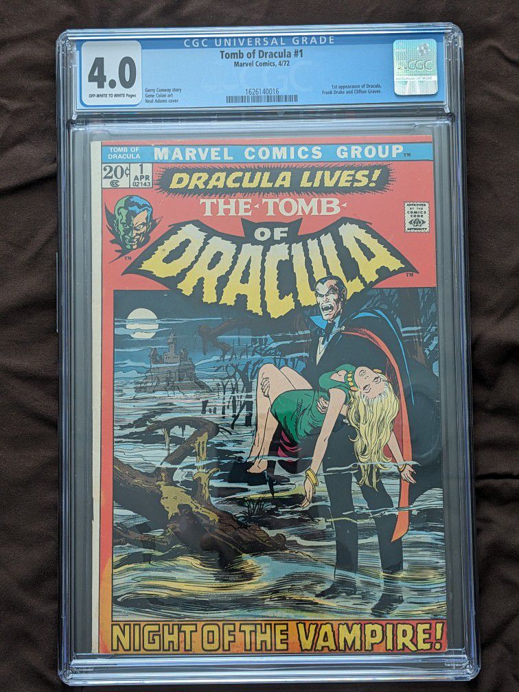 Tomb of Dracula #1, CGC 4.0, Off-white to White pages