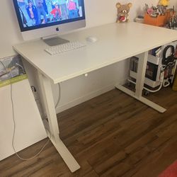 IKEA TROTTEN Standing Desk (white) & Chair 