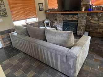 Sofa w/chaise lounge and matching double chair