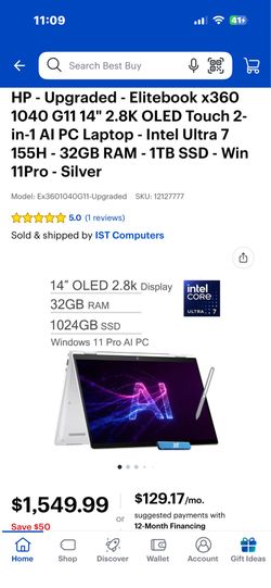 HP EliteBookl X 360 G11 2-in-1 AI Laptop 2025
