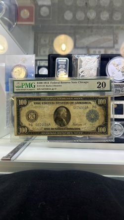 Series 1914 $100 Federal Reserve Note Chicago PMG VF 20