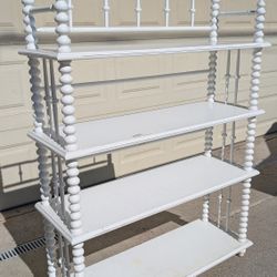 Vintage Style Bookcase Shelf Rack White Shabby Chic Crate & Barrel Case Jenny Lind 