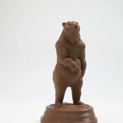 Brown Bear Figure 3D Printed Realistic Wildlife Statue Decor