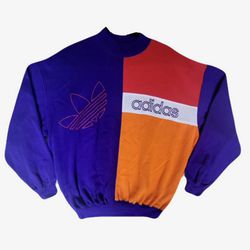 80s VTG Retro Adidas Color Block Sweater - NWT - Men's Large 