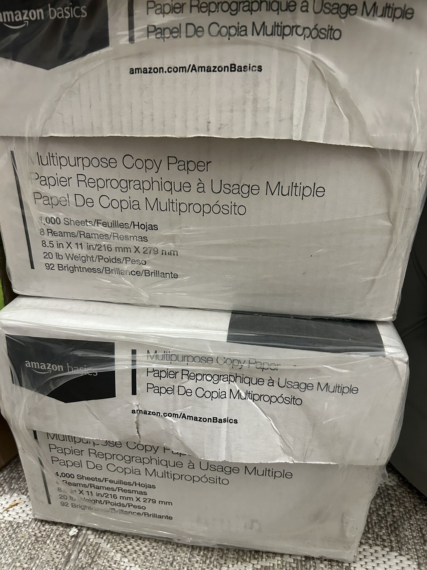 Amazon basic Multipurpose Copier Paper Case, 5000 Sheets: White