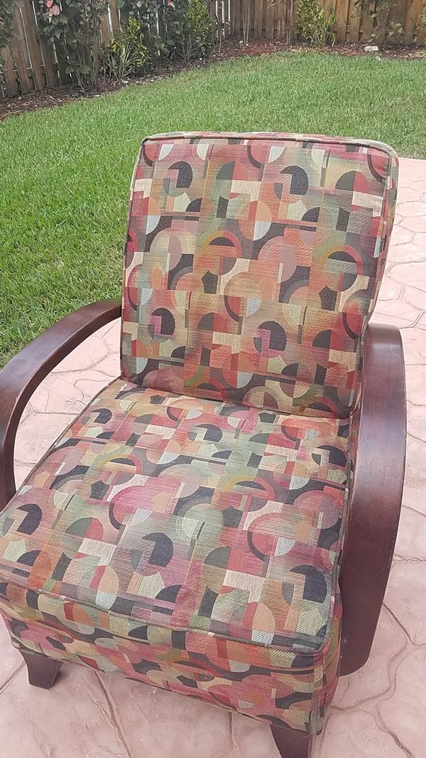 Cushioned accent chair with matching pillow for Sale in ...