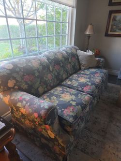 Floral Upholstered Loveseat Sofa