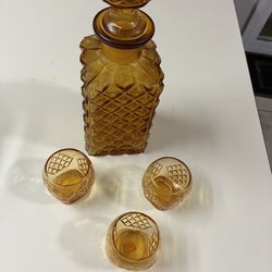 Vintage amber decanter