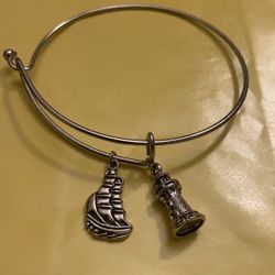 Handmade Silver Charm Bangle