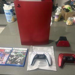 Ps5 Disc Version Bundle Red Plates 