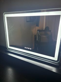 Vanity touchscreen & Bluetooth Mirror w/desk& Chair