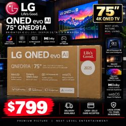 LG QNED91A 75 INCH SMART 4k BRAND NEW TV