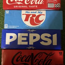 Coca cola, Pepsi RC Cola, Coca Cola Zero 12 Packs