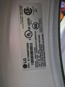 LG front load washer for repair or parts