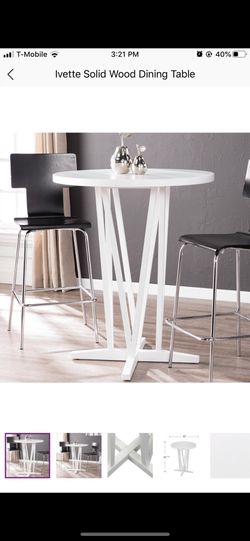 Tall, white bar table
