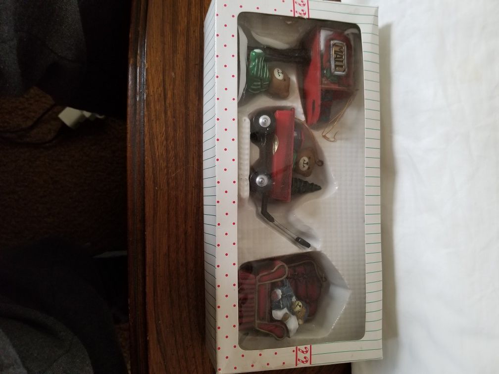Set of 3 wang international teddy bear Christmas ornaments