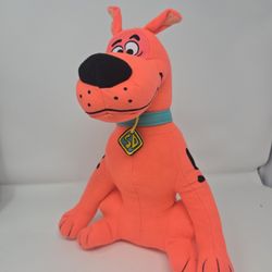 Neon Coral (Pink Orange)  Scooby Doo Plush Stuffed Animal 14"