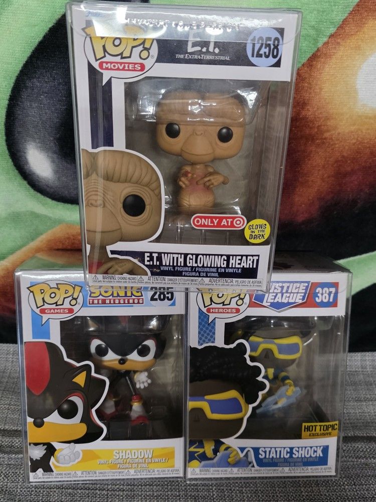 Shadow, E.T., And Static Shock Pops