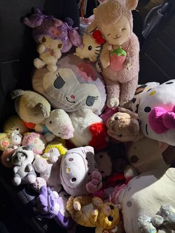 Large Lot of Sanrio and Plush Stuffed Animals