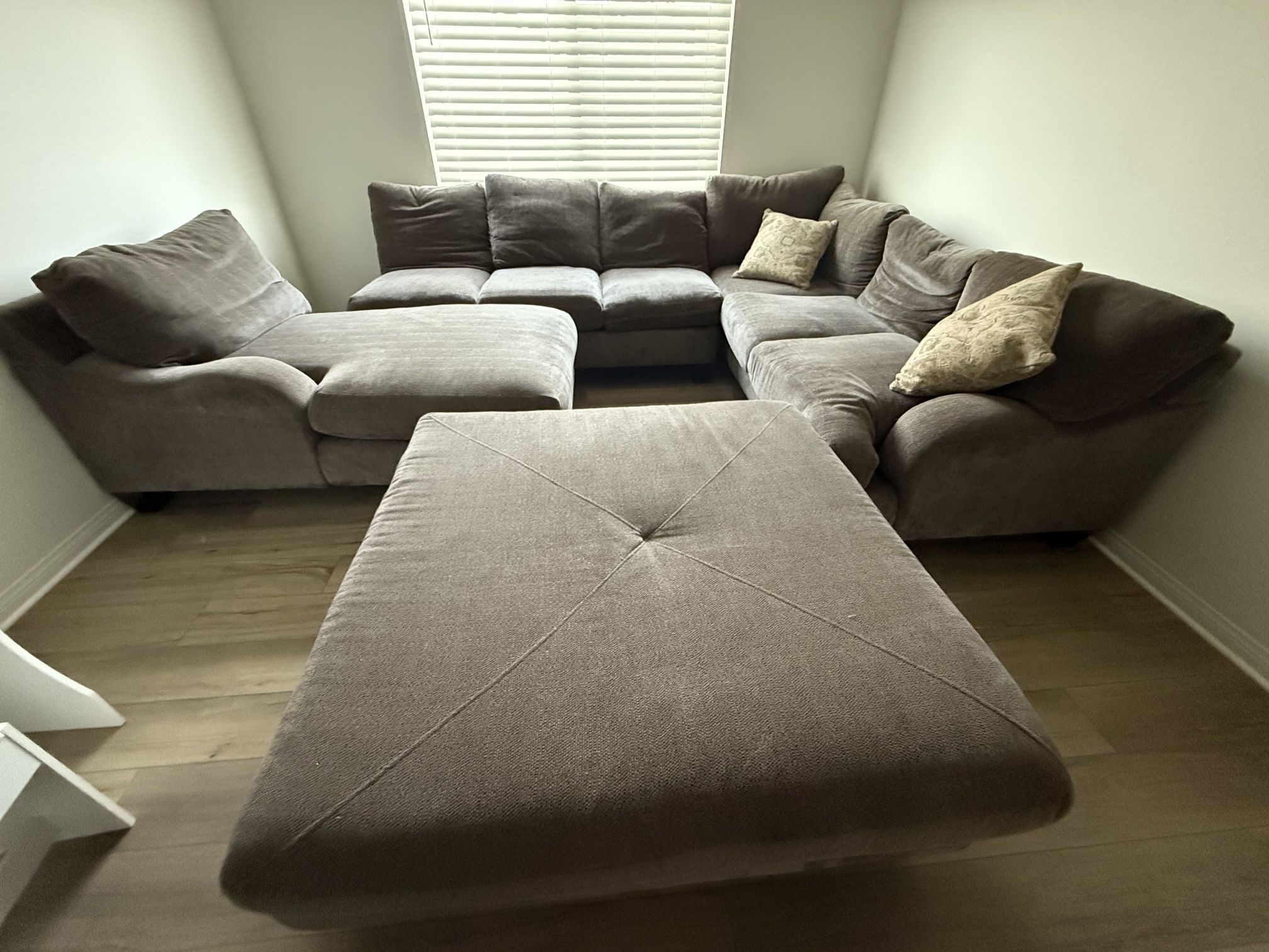 Grey 3 Piece Couch W/ Ottoman