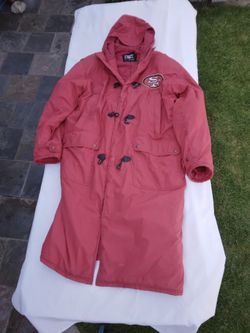 49ers 1980'S FULL LENGTH SIDELINE JACKET WITH HOOD