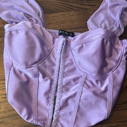 light purple juila top with ruffles 