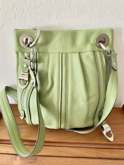 Like New! B Makowsky Green Leather Crossbody