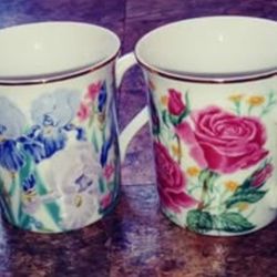 Vintage Authentic Lenox Flower Blossom Mug Collection set