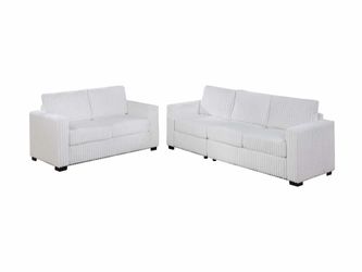 New White Corduroy Couch and Loveseat! Free Delivery! 🚚 On Sale🤑