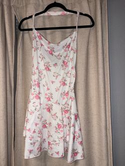 Pink and white dress