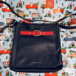 Tommy Hilfiger Retro Y2K Navy Leather Shoulder Strap Bag