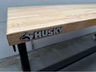Adjustable Workbench Table with Solid Wood Top