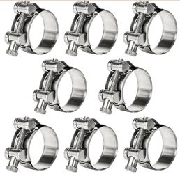 8 Pack Sieqioor T-Bolt Hose Clamps 304 Stainless Steel 17-19mm