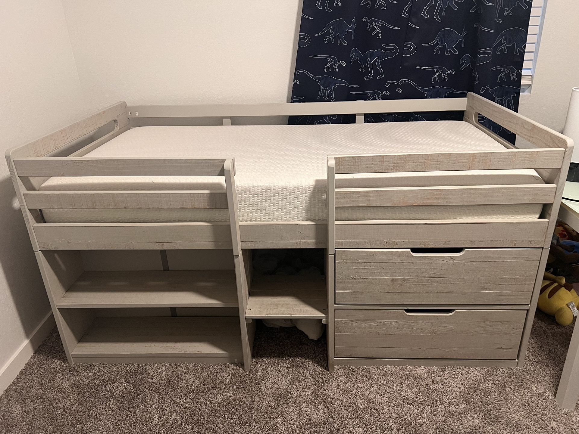 Ashley Furniture Twin Loft Bed W/ Memory Foam Mattress