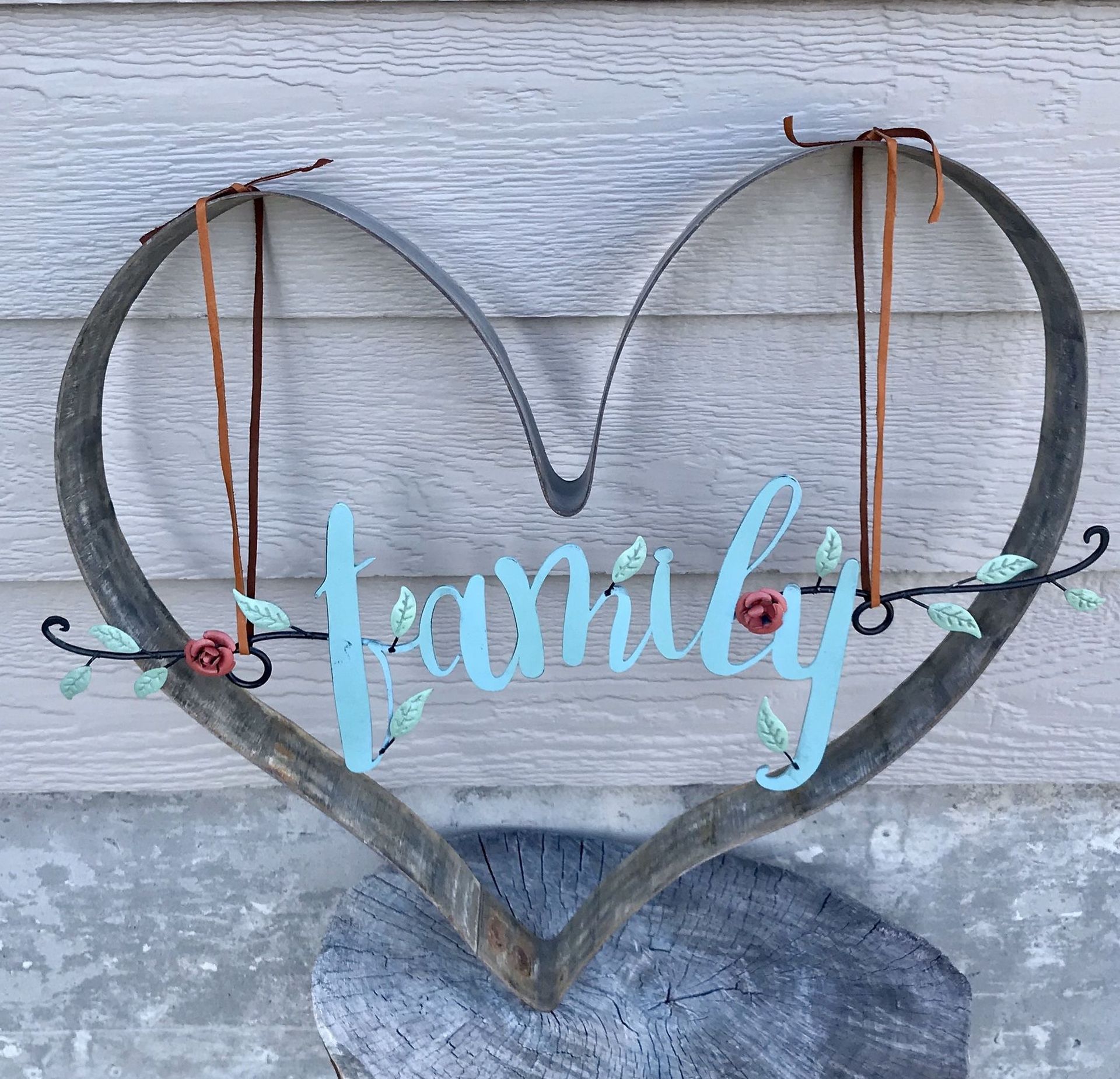 Valentines Day Wine Barrel Heart Wall Decor Gift
