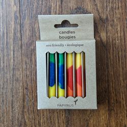 Papyrus Eco Friendly Colorblock Design Birthday Candles, 12 Count