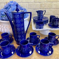💙ESTATE SALE💙MID-CENTURY MODERN PORTMEIRION COFFEE/DESSERT SERVICE - COMPLETE FOR 8