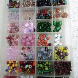Large Box New Glass Jewelry Beads 