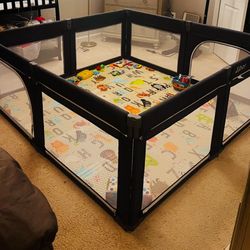 Large Indoor Playpen + Alphabet Mat 