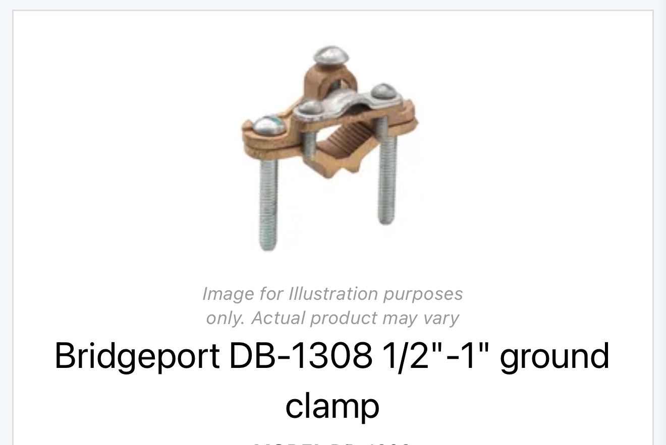 Bridgeport DB-1308 1/2"-1" ground clamp Pack Of 25