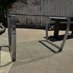 Designer glass table!!!! with chrome leg sets