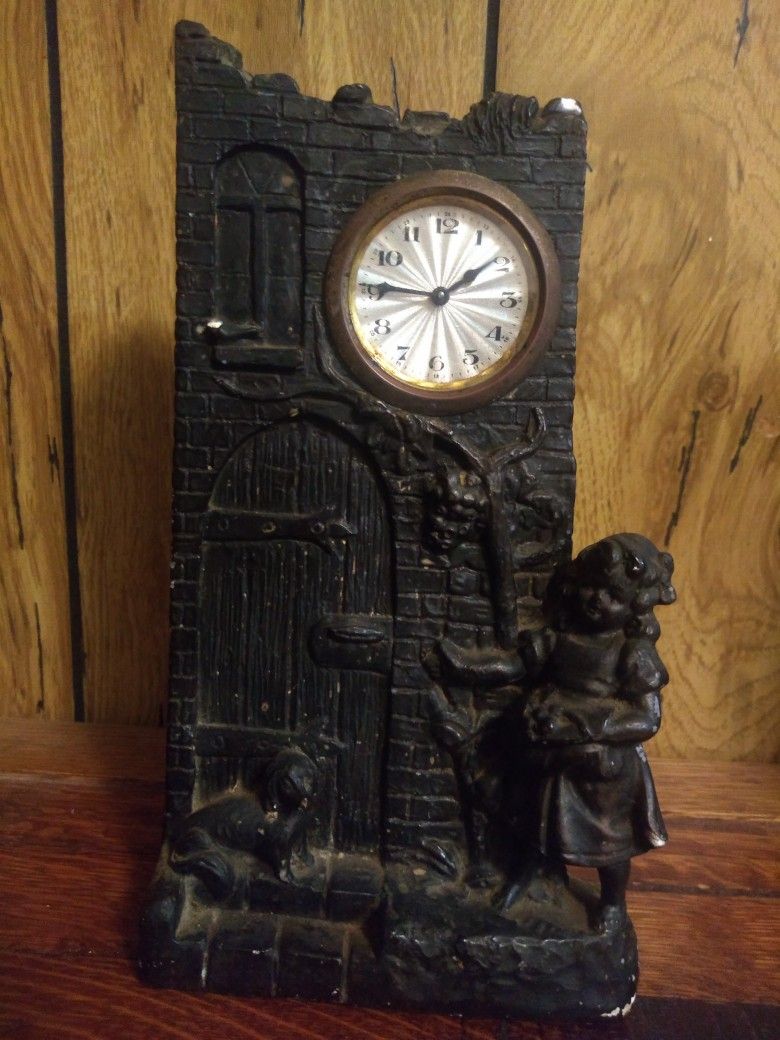 Antique Chalkware Clock