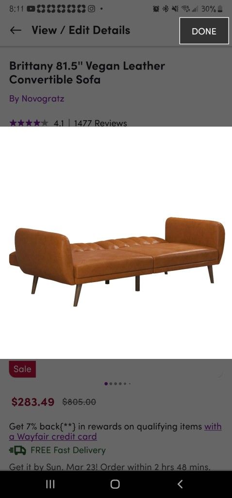 Vegan Leather Futon 