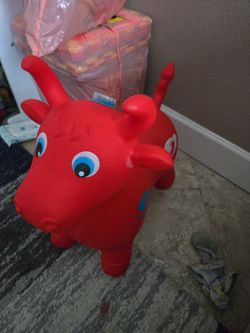 Red Inflatable Bouncy Ride-On Animal Toy